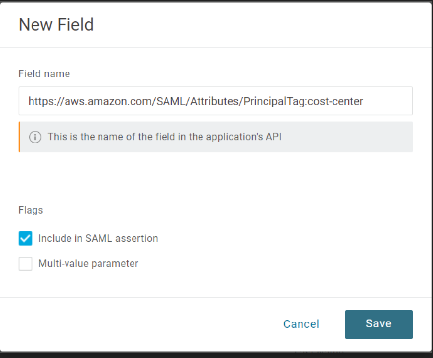 AWS Application - New Parameter (screenshot)
