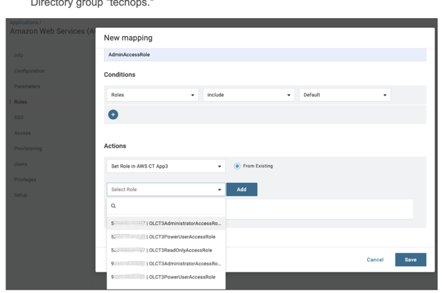 OneLogin admin - Rules (screenshot)