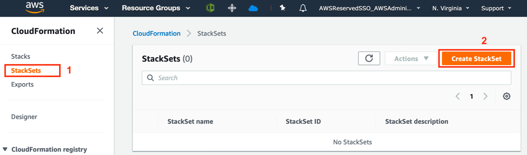 AWS CloudFormation StackSets (screenshot)