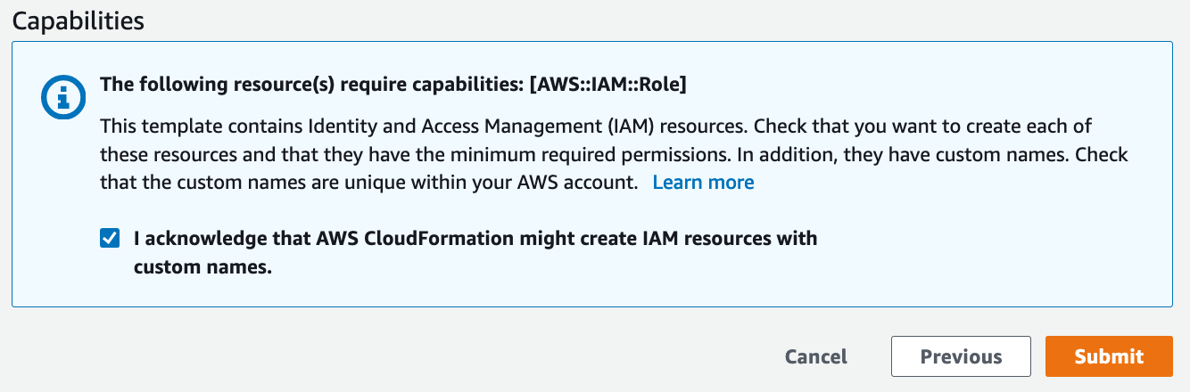 AWS IAM Capabilities Confirmation