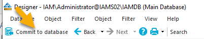 One Identity - Commit to database (screenshot)