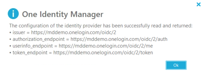 One Identity Manager - Confirmation (screenshot)