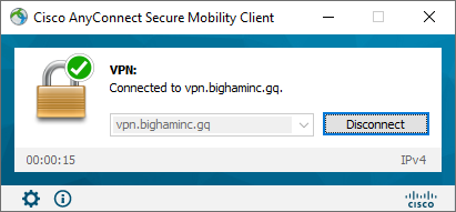 Cisco Anyconnect connection process