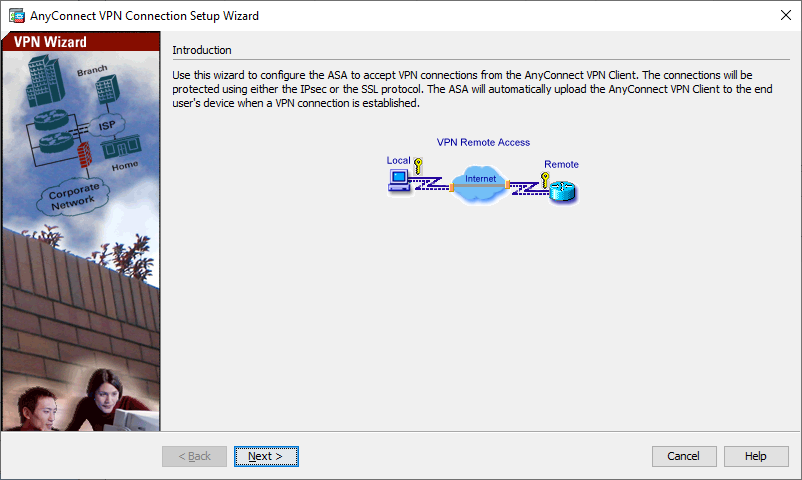 screenshot of AnyConnect VPN Connection Setup Wizard Introduction screen