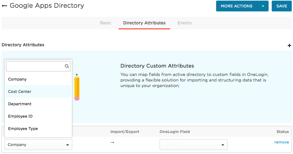 Image of the Directory Attributes section of the Directory page