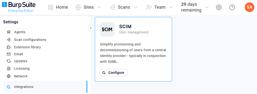 Burp Suite - SCIM User management
