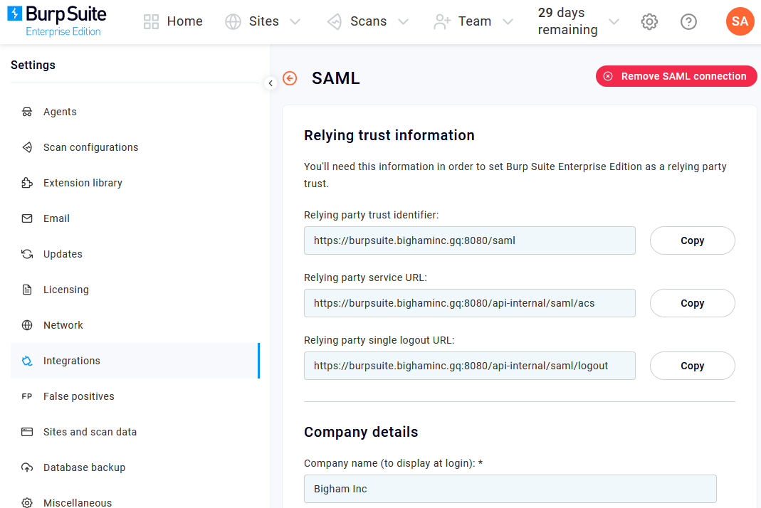 Burp Suite - Relying trust information