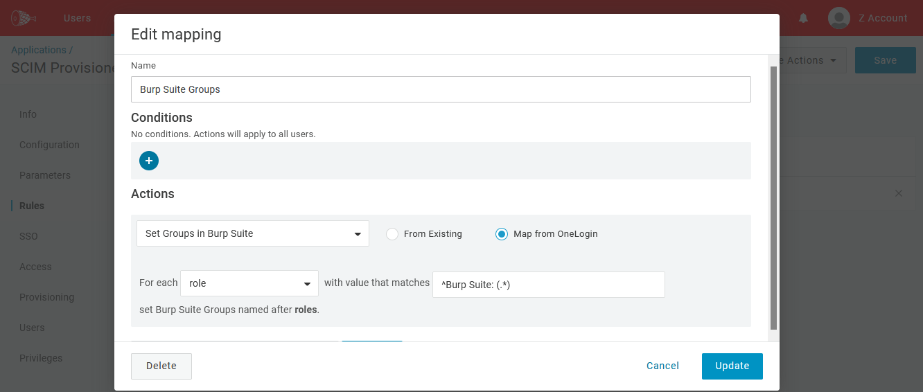 OneLogin - Parameters