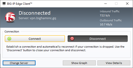 BIG-IP Edge Client: Disconnected