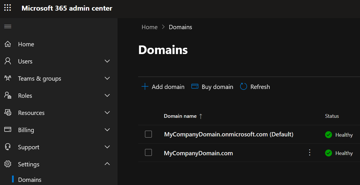 o365 Outlook Domains