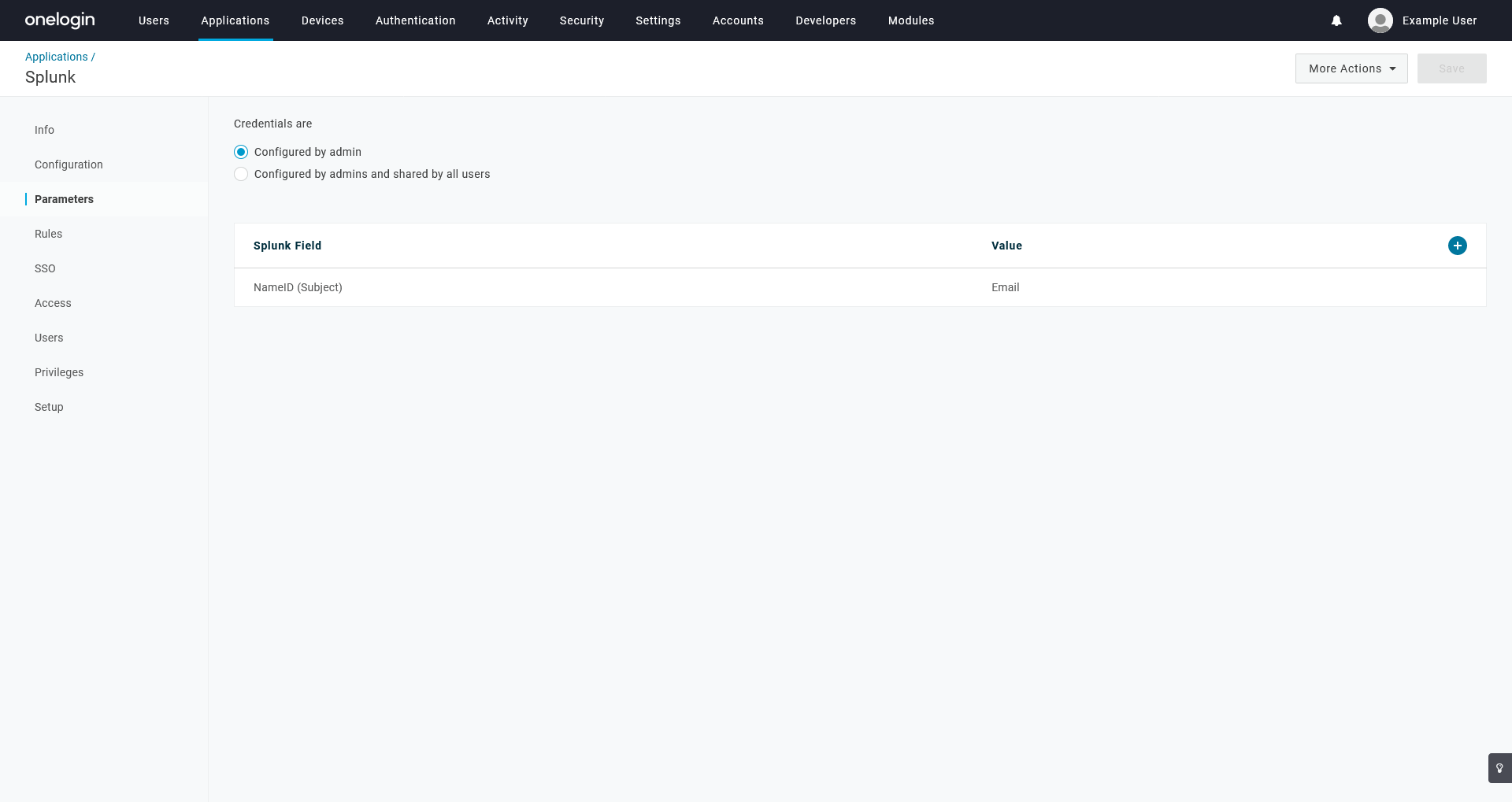 Splunk Enterprise SAML Parameters